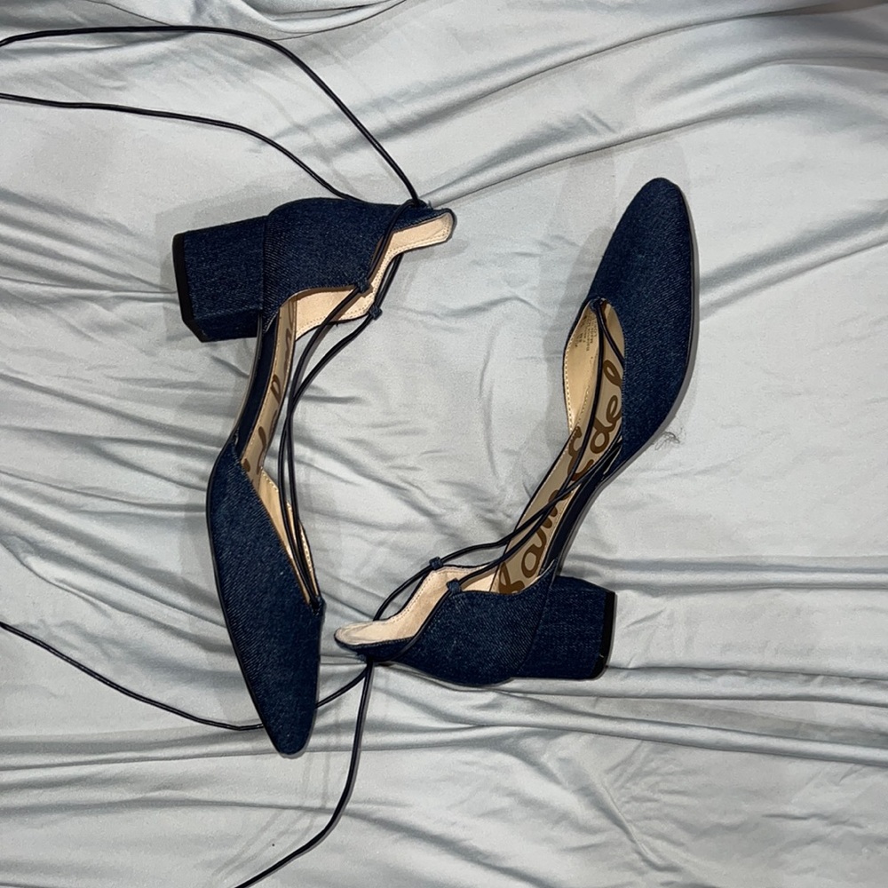 Sam Edelman low healed denim pump